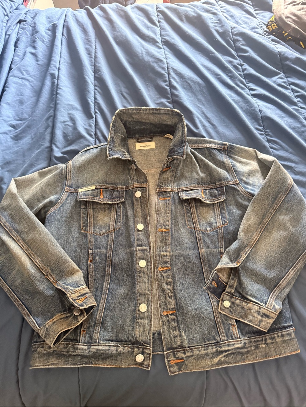 Essentials Washed Blue Denim Jacket
